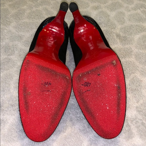 Black Suede w/python heels Size Euro 40 1/2 US - Picture 3 of 7